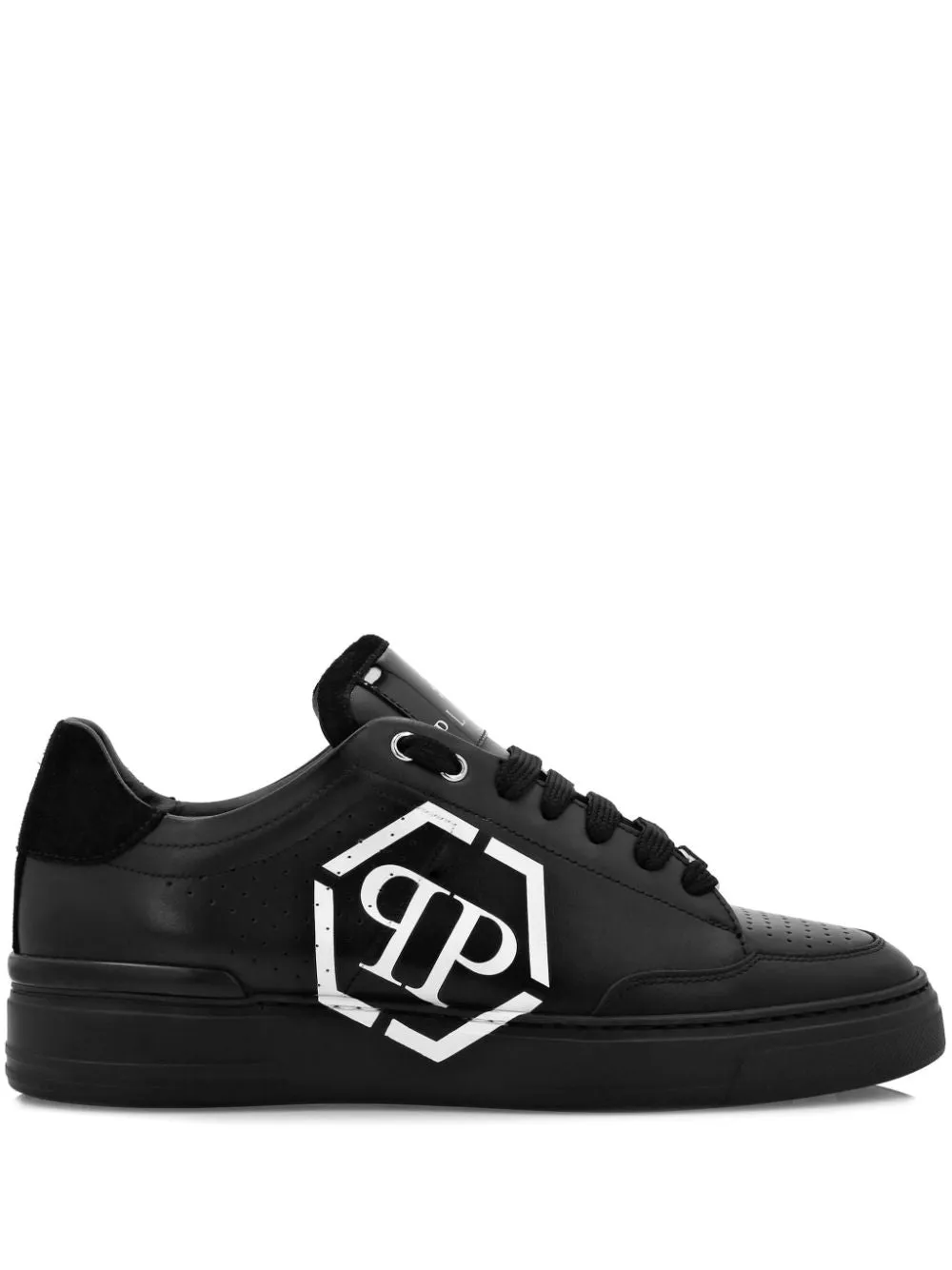 Philipp Plein Scarpa Nero Uomo Logo Hexagon