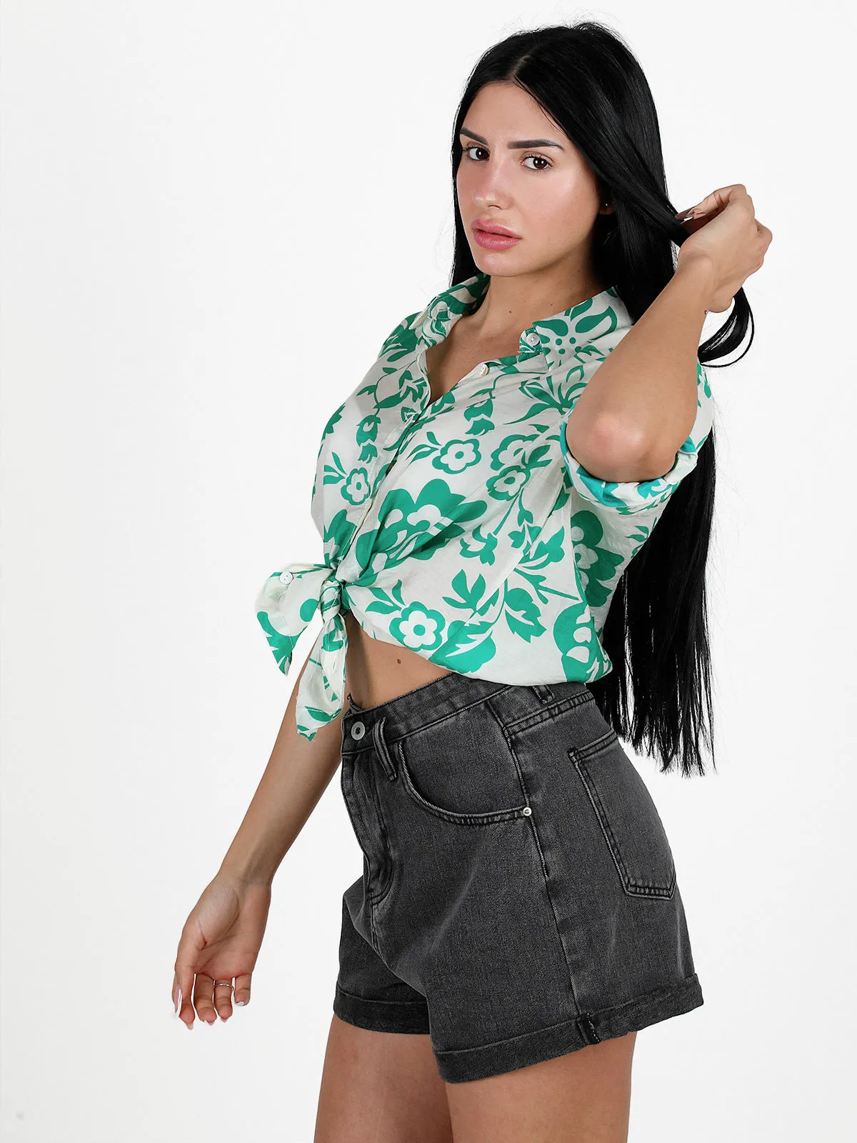 Solada Chemise femme en coton mélangé avec imprimés