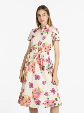 Solada Robe chemise évasée fleurie