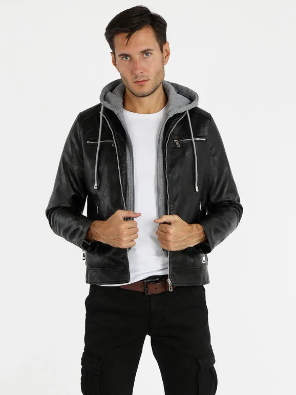 Solada Veste homme en éco-cuir avec intérieur polaire