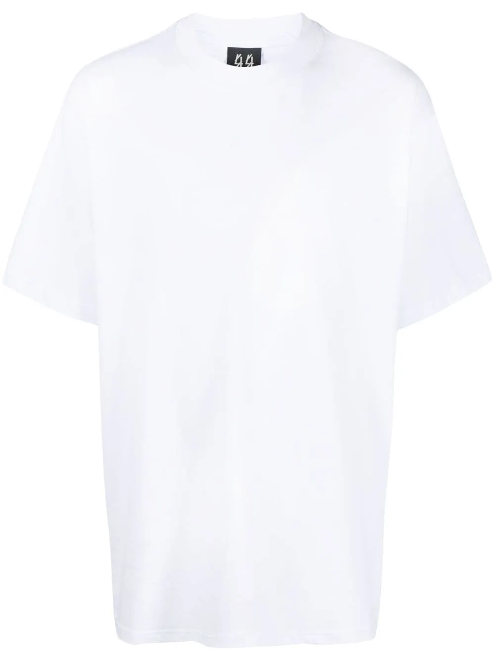 t-shirt bianca con logo sul retro