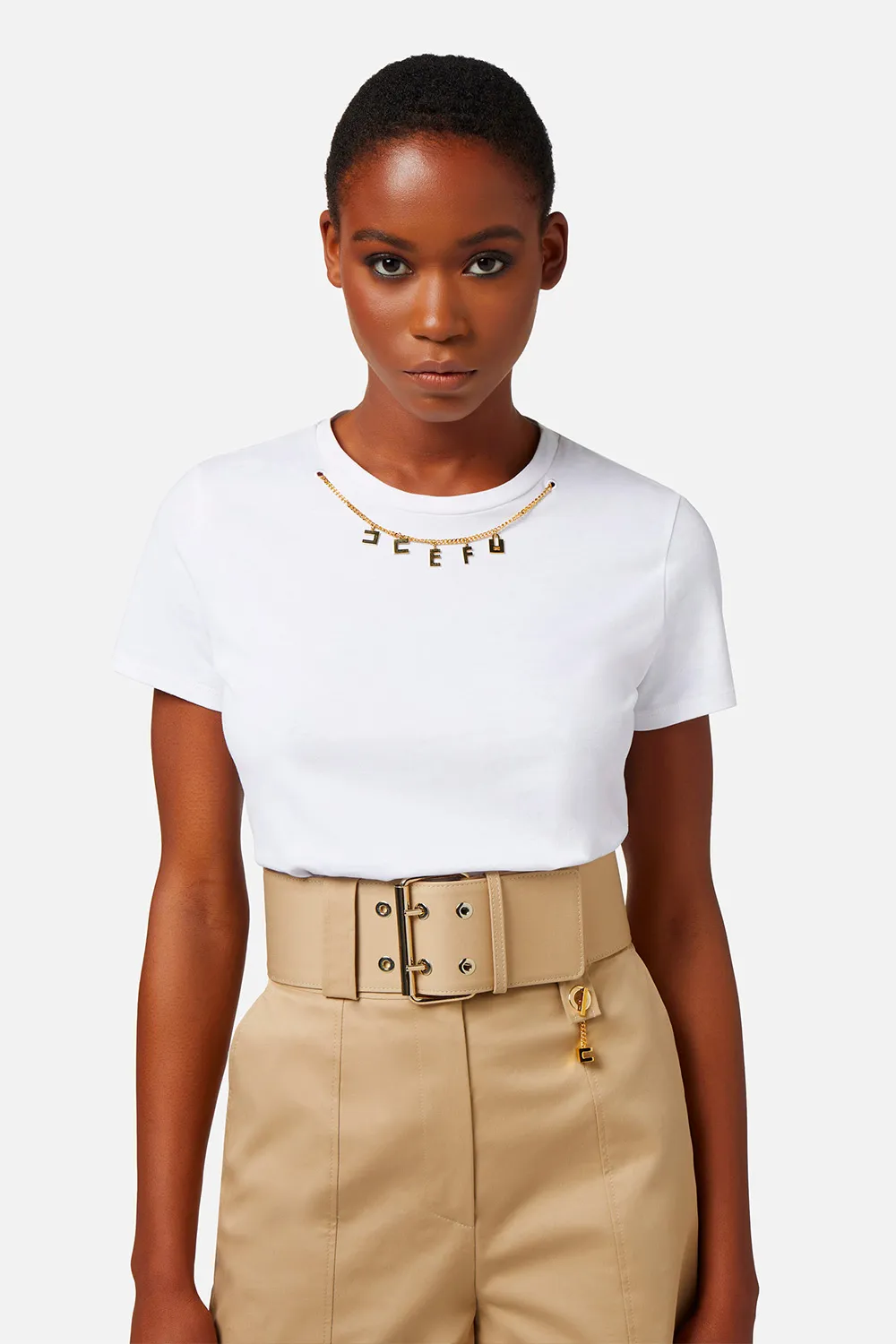 T-shirt in Jersey con Accessorio Charms