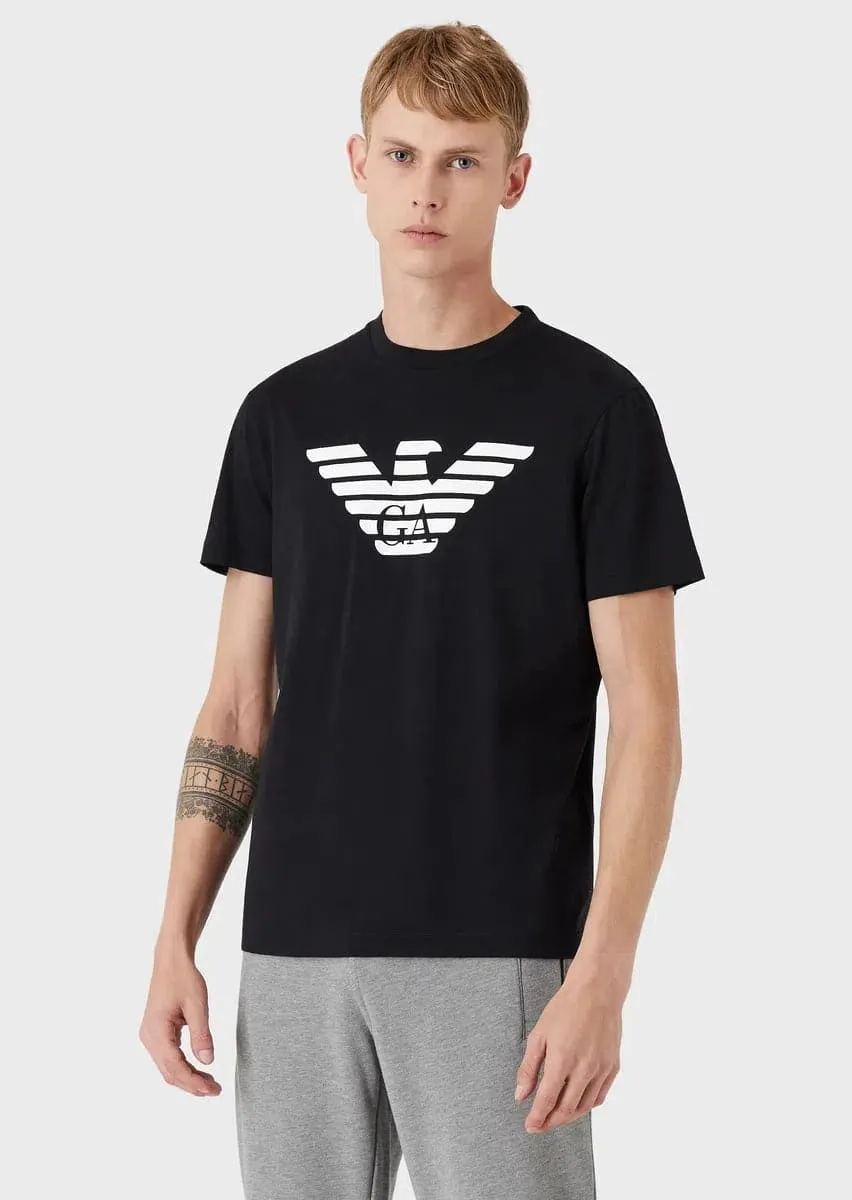 T-shirt in jersey Pima stampa logo
