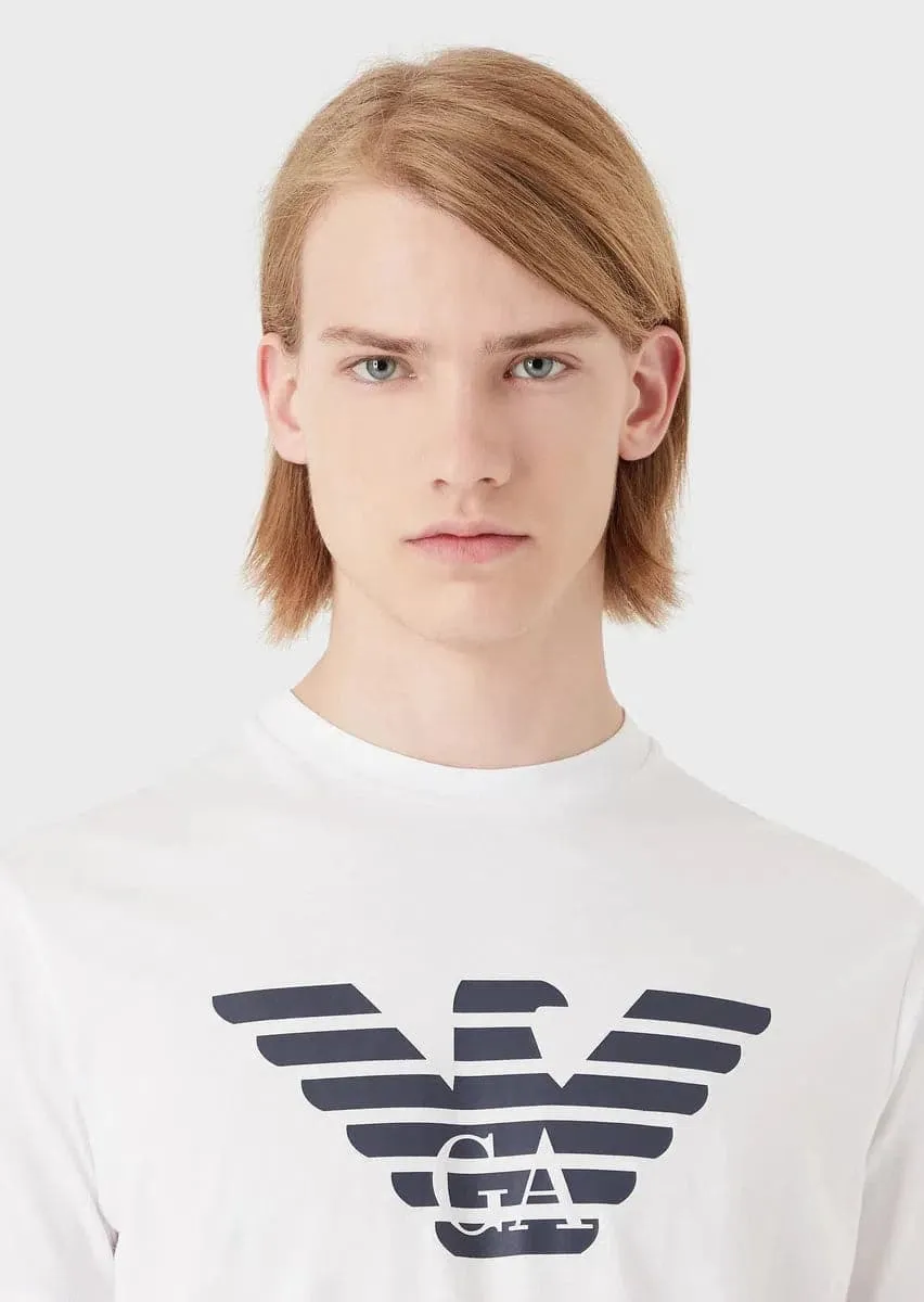 T-shirt in jersey Pima stampa logo