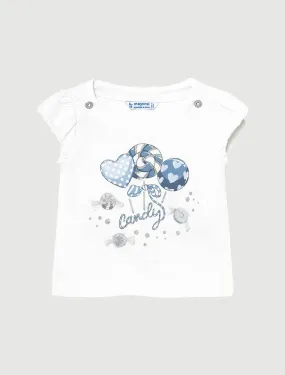 T-shirt Manica Corta Mayoral - Bianco Cielo