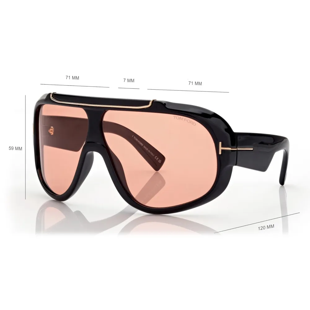 Tom Ford - Photochromatic Rellen Sunglasses - Occhiali da Sole a Maschera - Nero Marrone - Occhiali da Sole