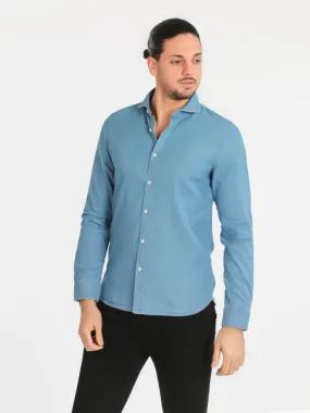 Warren Webber Chemise homme slim fit en coton effet jean